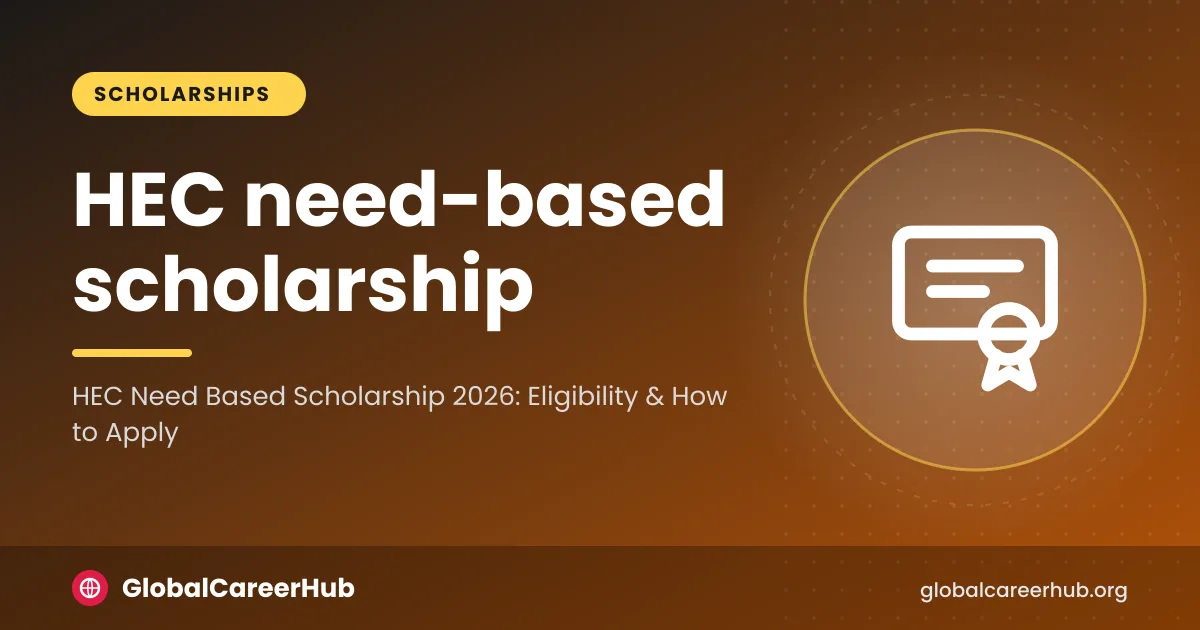 HEC need based scholarship: a student reviewing a financial aid form with tuition and stipend notes
