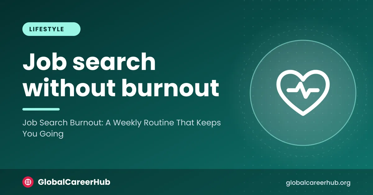 Job search burnout prevention: a calm weekly job-search routine with fixed hours, rest and a Friday close
