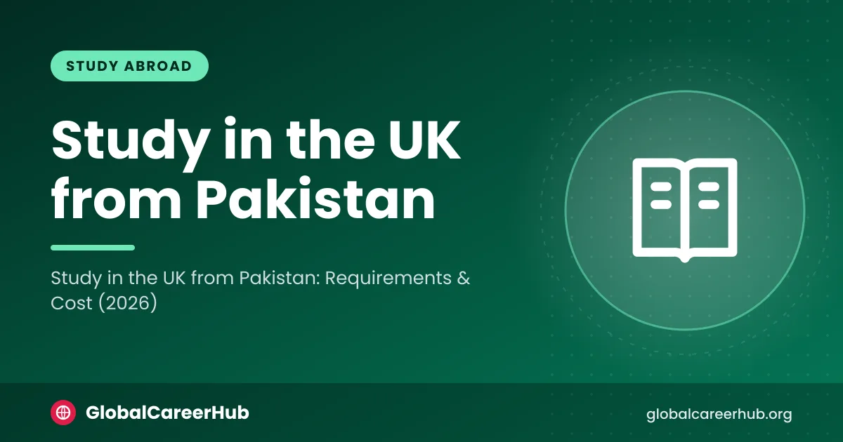Study in UK from Pakistan: a student preparing a CAS, bank statements and a Student visa application